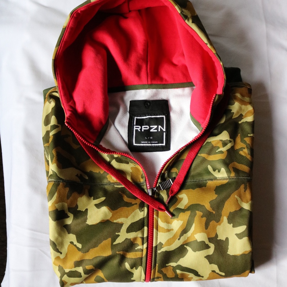 RPZN Men's Camo Hoodie Full Zip Size Large
